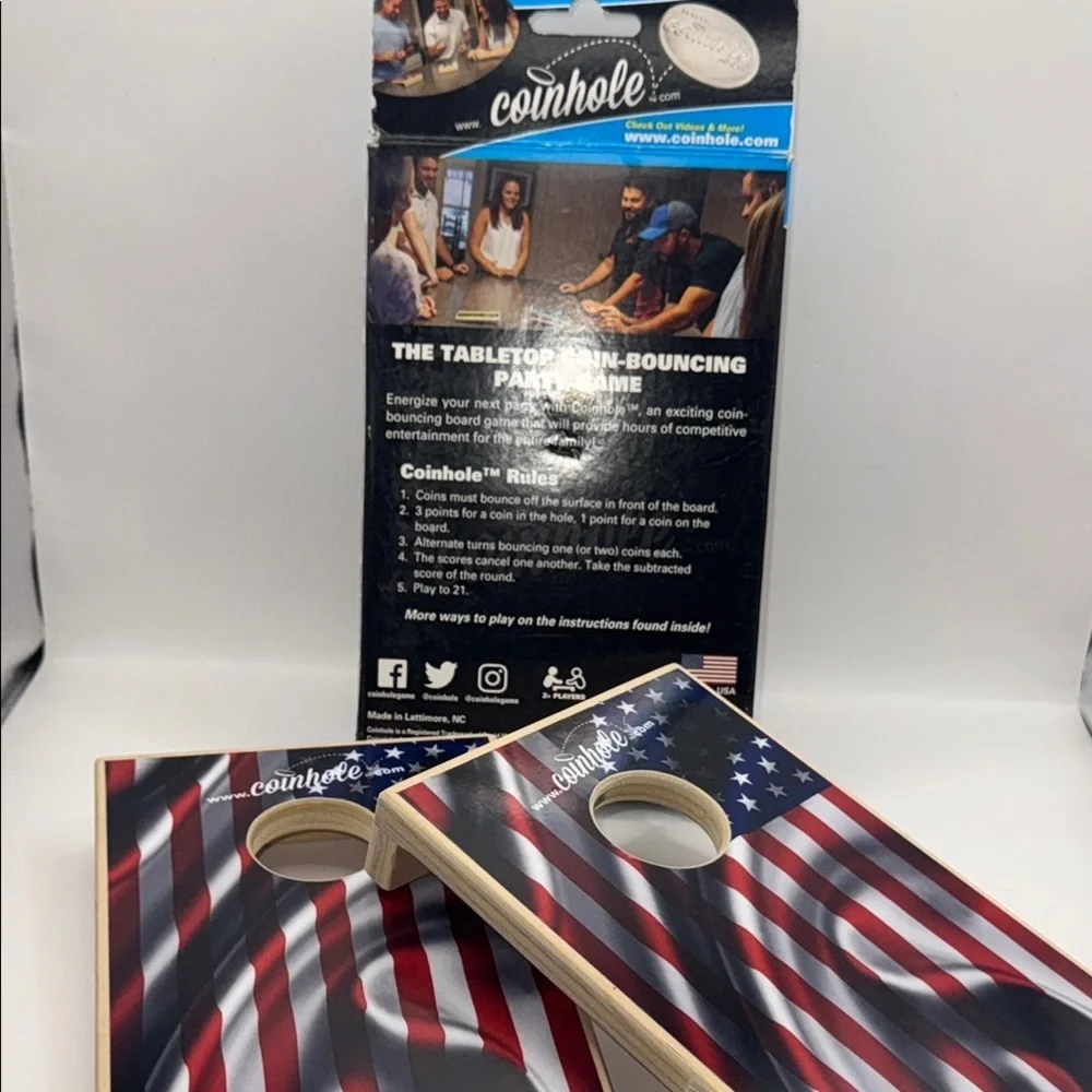 Tabletop cornhole Game with American Flag Design